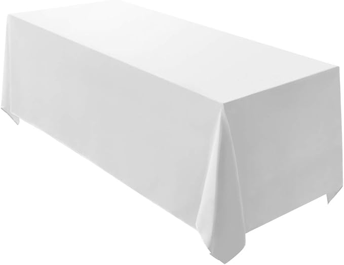 Surmente White Rectangle Tablecloth 90 x 132-inch Rectangular Polyester Table by Surmente