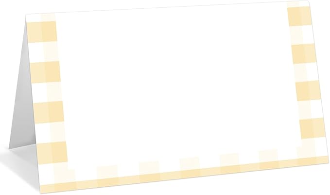 25 Pack Yellow Border Place Cards, Editable Name Cards by WwongxianB