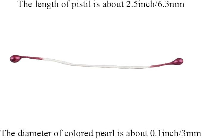 HAHIYO 700Pcs 3mm Dark Purple Pearl Double Head Flower Stamen Pistil - Image 2