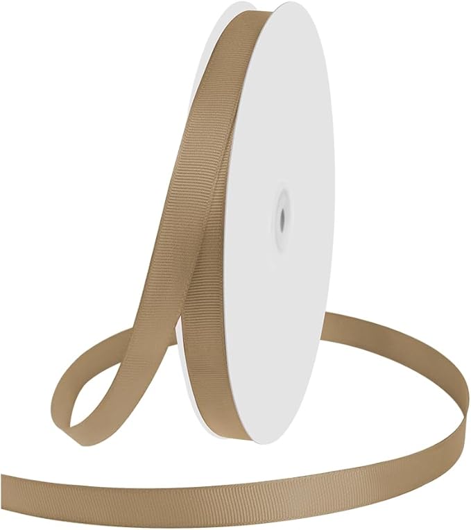 5/8" X 100 Yards Champagne Gold Grosgrain Ribbon, Premium Grosgrain Ribbon by KMERLIFE