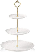 Sweejar 3 Tier Ceramic Cake Stand Wedding, Dessert Cupcake Stand by Sweejarco1949