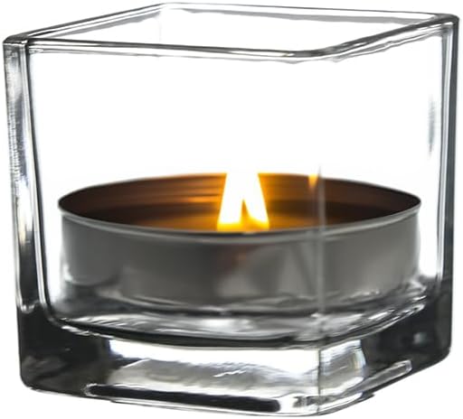 WGV 2 Inch Tea Light Votive Candle Holder, Square Cube 2”x2”, Small Tiny Bulk - Image 3