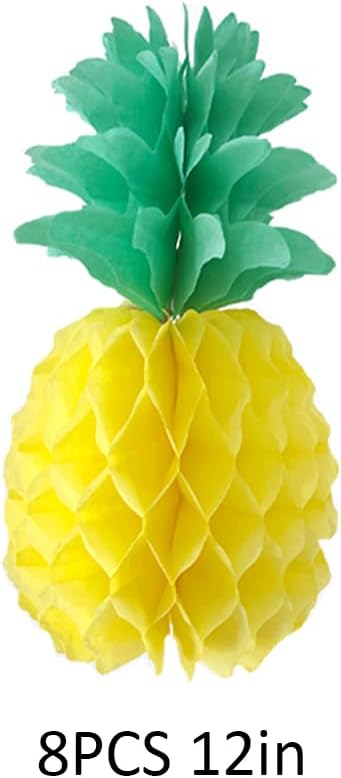 12inch Paper Pineapple Honeycomb Decorations 8pcs Tissue Party Pineapple - Image 2