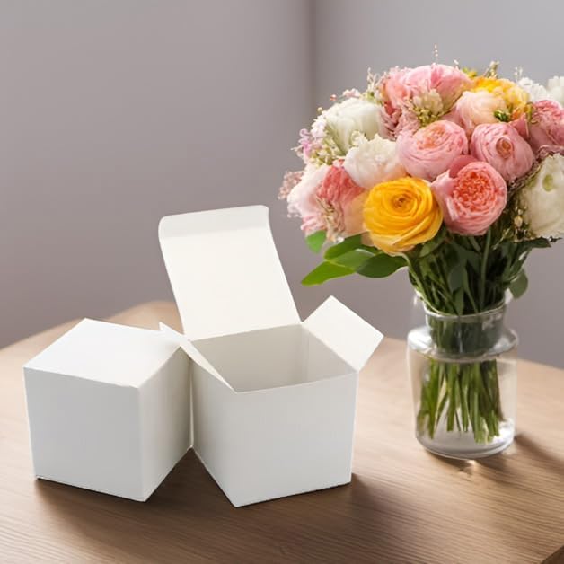 Oletx 25 Pcs White Paper Gift Boxes, Small Candy Boxes Bulk, Goodie Treat Boxes - Image 6