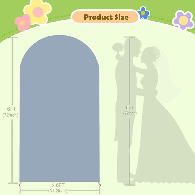 Wedding Arch Cover Dusty Blue 6FT Arch Backdrop Cover Spandex Covers - Image 6