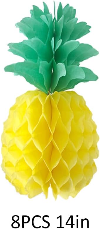 14inch Paper Pineapple Honeycomb Decorations 8pcs Tissue Party Pineapple - Image 2