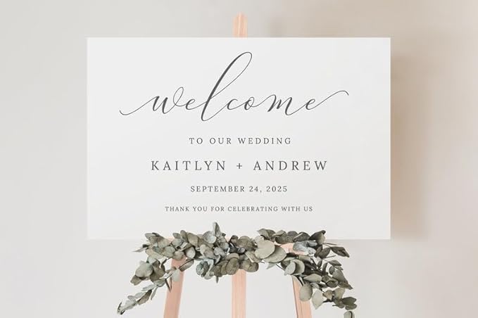 Wedding Welcome Sign, Welcome to our Wedding Sign, Modern Minimalist Wedding by Unknown