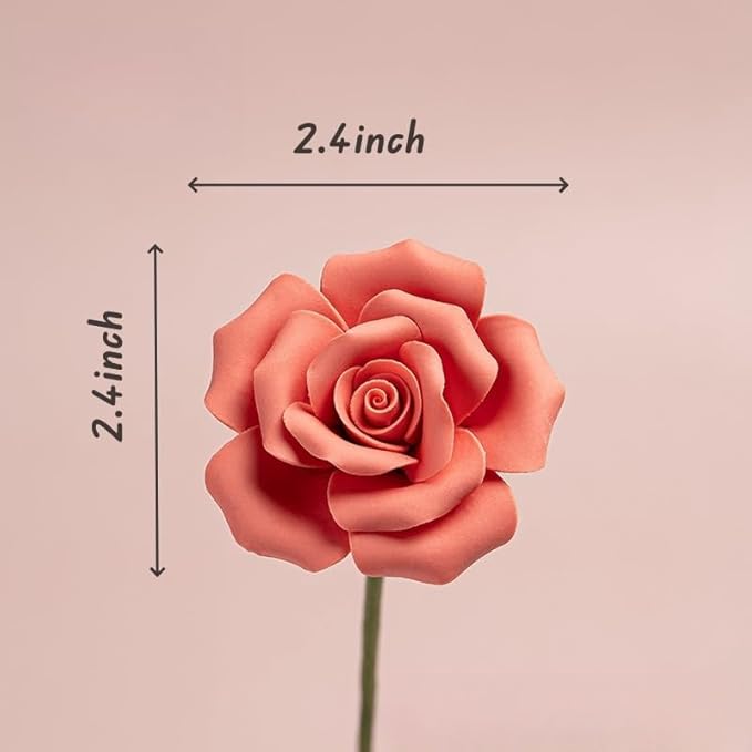 9 pcs Handmade Ceramic Roses, Featuring Vibrant Colors and Intricate Petal - Image 2