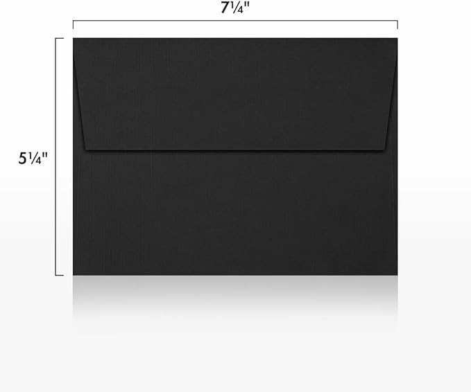 LUXPaper A7 Invitation Envelopes | Peel & Press | 5 1/4" x 7 1/4" | Black Linen - Image 3