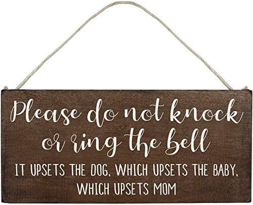 Rustic Wooden Signs Please Do Not Knock or Don't Ring Doorbell Dogs Will Bark by Eletina