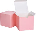 GEFTOL Small Pink Gift Box 50 Pack 4x4x4 inches Fold Box Easy Assemble Paper by GEFTOL