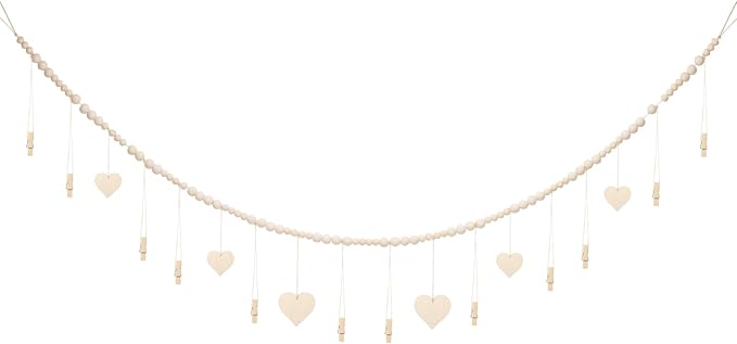 joycraft 5Ft Photo Banner with Clips, Photo Garland with Wooden Beads, Photo - Image 6