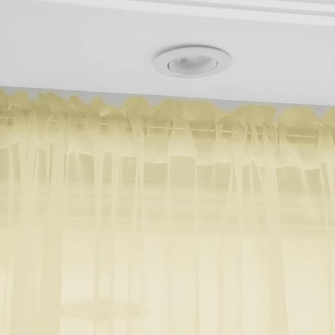 Window Light Yellow Sheer Curtains 145 Inches Long 2 Panels Sheer Curtain Basic - Image 4