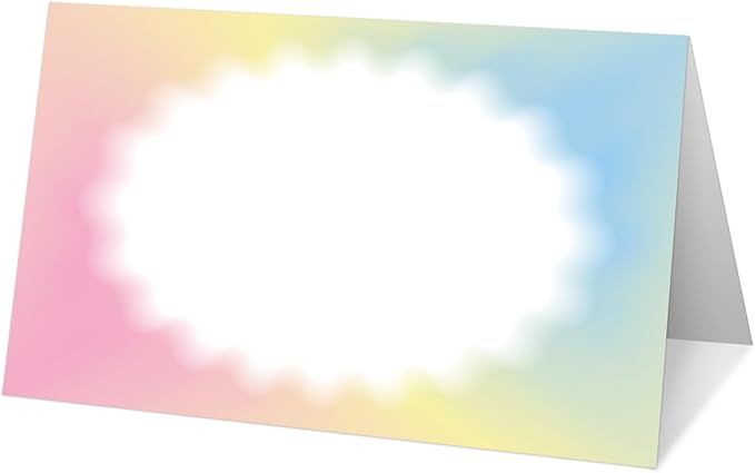 25 Color Gradient Place Cards for Table Seating, Colorful Wedding Name Place by Yuansail