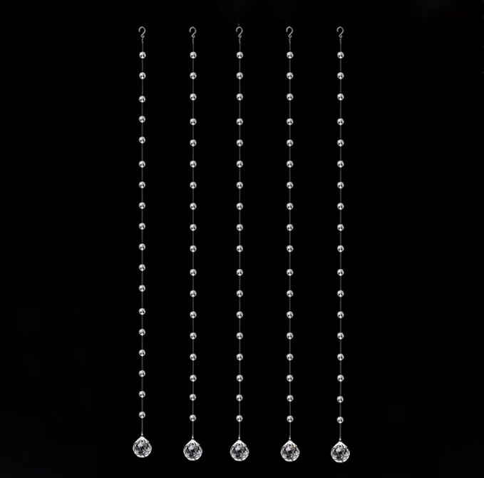 Crystal Beaded String Clear Glass Beads Garland Strands Hanging Wedding Arch - Image 4