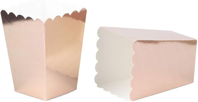 YESON Rose Gold Popcorn Boxes Mini Paper Popcorn Box - Image 3