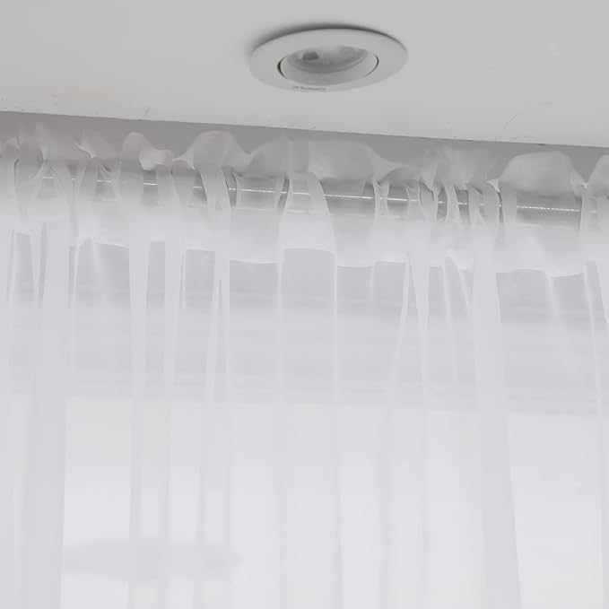 Window White Sheer Curtains 145 Inches Long 2 Panels Sheer Curtain Basic Rod - Image 5