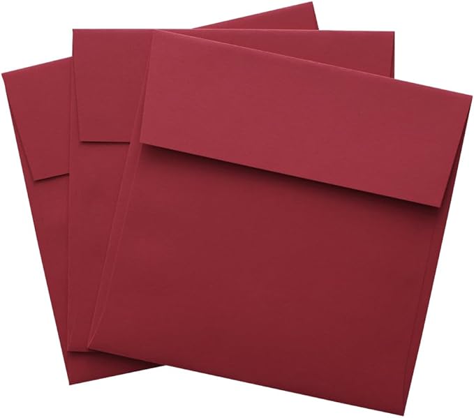 LUXPaper Square Invitation Envelopes | Peel & Press | 5" x 5" | Holiday Red | - Image 3