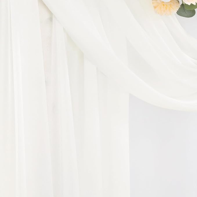Ivory Wedding Arch Draping Fabric 29" x 20 FT White Drapes - Image 4