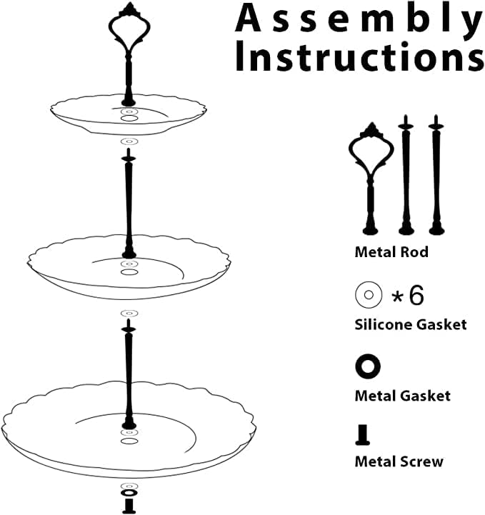 Sweejar 3 Tier Ceramic Cake Stand Wedding, Dessert Cupcake Stand - Image 5
