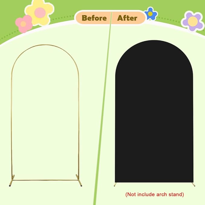 Wedding Arch Cover Black Arch Covers Stretchy Backdrop 4ft Spandex Fitted Arch - Image 6