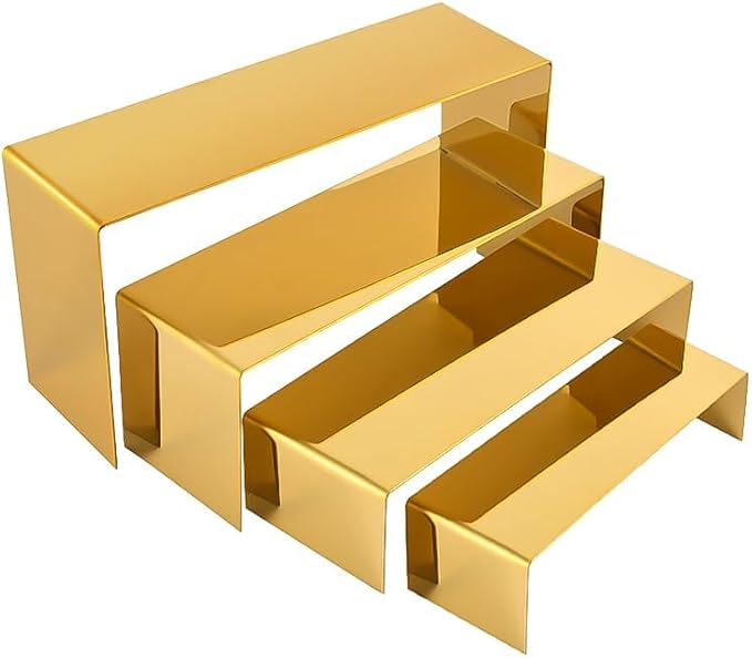 4 Pcs Gold Stainless Steel Display Risers, Display Stand - Image 2