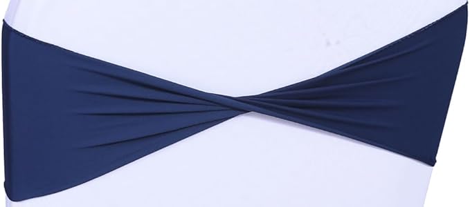 MDS Pack of 150 Spandex Chair Sashes Bows Elastic Stretch Dining Chair Bands - Image 2