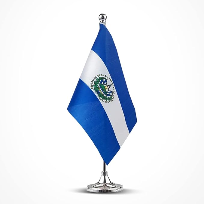 El Salvador Flag Salvadorian Flags, Small Mini Salvadorian Desk Flag, Used by Mflagperft