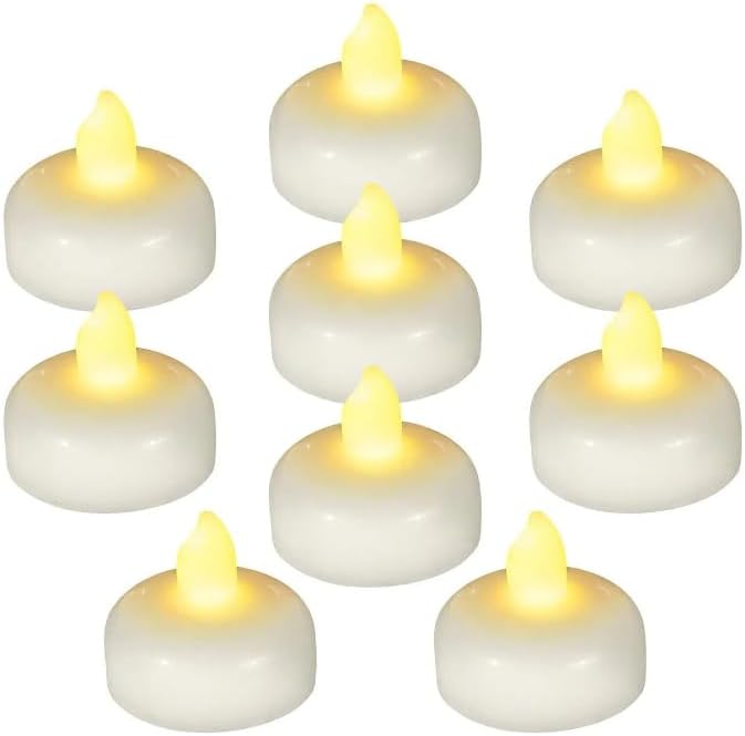24pcs Warm White Flameless Waterproof LED Floating Candles, Battery Powered - Image 5