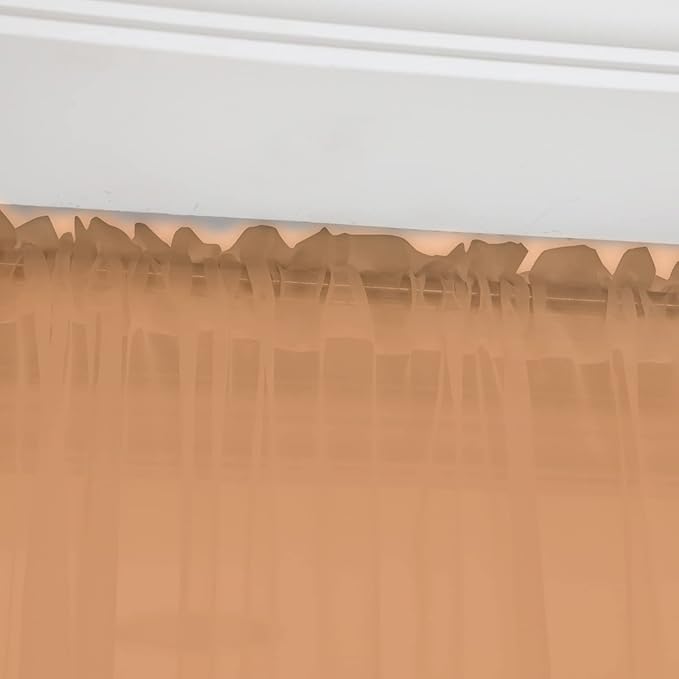 Window Brown Sheer Curtains 72 Inches Long 2 Panels Sheer Curtain Basic Rod - Image 4