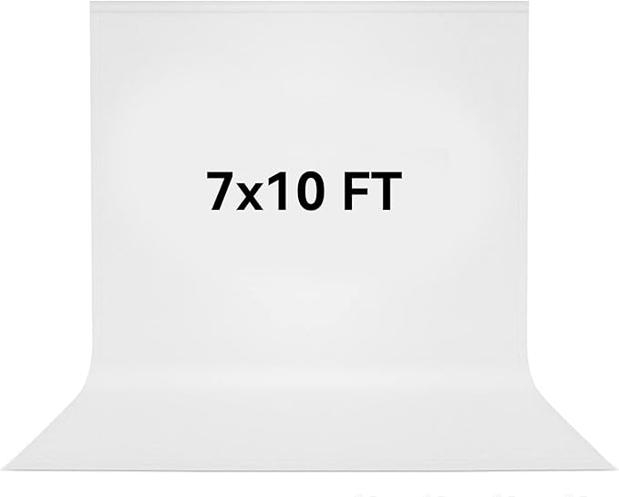 7 x 10 FT White Backdrop, 100% Polyester Photography Backdrop Foldable Washable by Vevelux