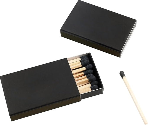 100 Boxes Blank Black Wooden Matches | Strike on Box Matchboxes Traditional - Image 2