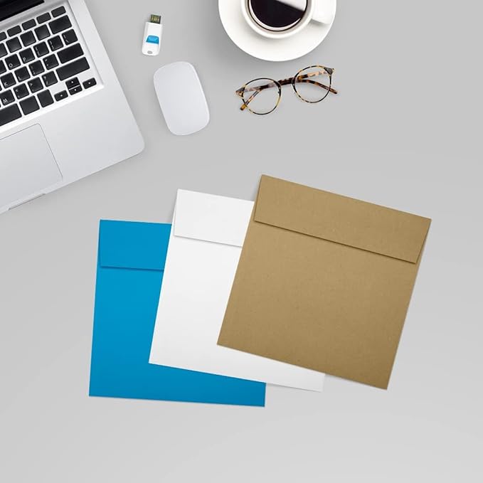 LUXPaper Square Invitation Envelopes | Peel & Press | 5" x 5" | Grocery Bag - Image 8