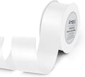 Double Face White Satin Ribbon 1-1/2 inch X 25 Yards Polyester White Ribbon by KMERLIFE