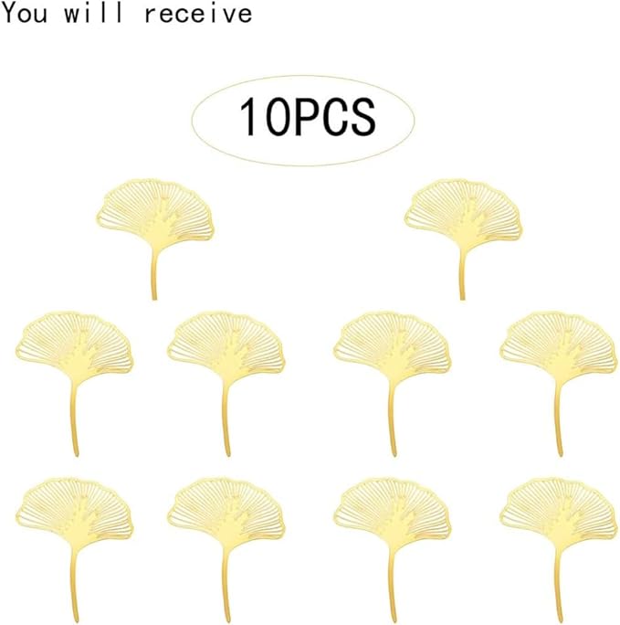 10PCS Acrylic Gold Ginkgo leaf Cake Topper Cake Decoration Baking Accessories - Image 2