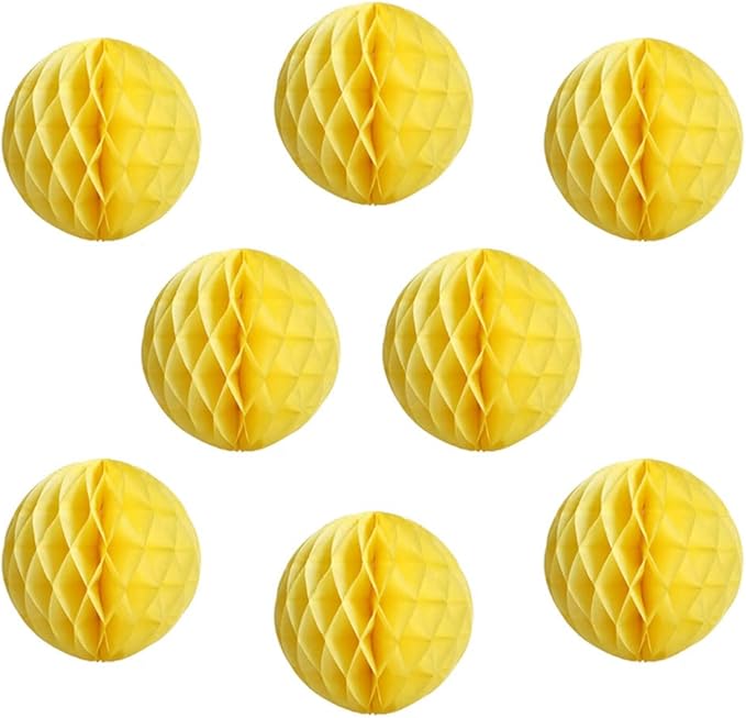8pcs 8inch Paper Honeycomb Balls Decorative Tissue Pom Poms Flower Art Hanging by ZGjoy