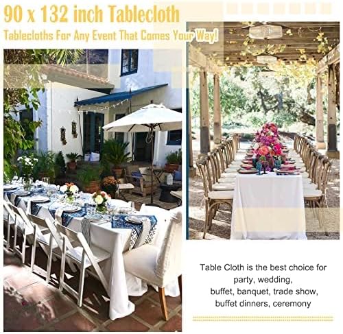 10 Pack Polyester Tablecloths, Stain and Wrinkle Resistant Washable Fabric - Image 6