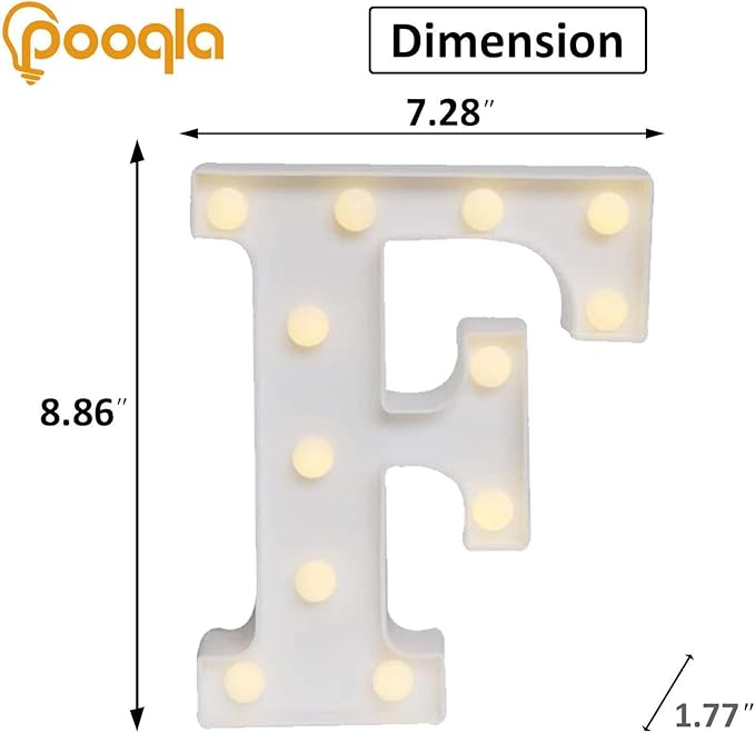 Pooqla LED Marquee Letter Lights, Warm White and Cool White Decorative Lighted - Image 5