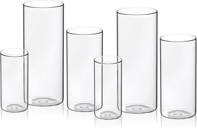 WDHODEC Cylinder Flower Vases 6PCS, Hurricane Candle Holders Pillar Votives - Image 9