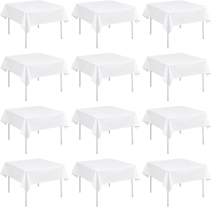 fani 12 Pack Square Tablecloth 52 x 52 Inch, Washable Polyester Table Cloth by fani