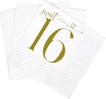 SharkBliss Sweet 16 Happy Birthday Cocktail Napkins, 100 Pack Gold Sweet 16 by SharkBliss