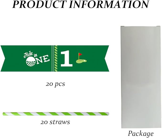 Golf Themed Birthday Party Straw Decor - Image 2