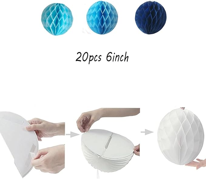 20pcs Honeycomb Flower Balls Party Honeycomb Balls Decoration Paper Flower - Image 3
