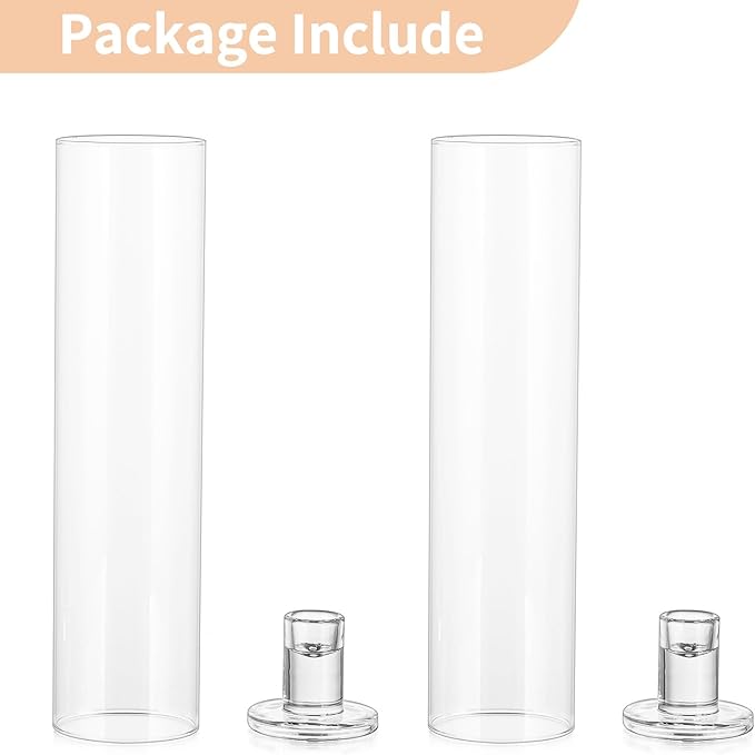 NUPTIO Hurricane Glass Candle Holders: Set of 2 Candlestick Holder - Image 7