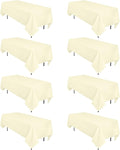 8 Pack Beige Tablecloth 60 x 102 Inch Rectangular Tablecloths by Heneger