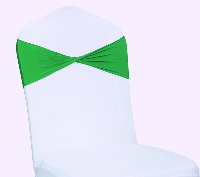 VDS Pack of 75 PCS | Light Green | Spandex Chair Sashes Bows Without Buckle | - Image 2