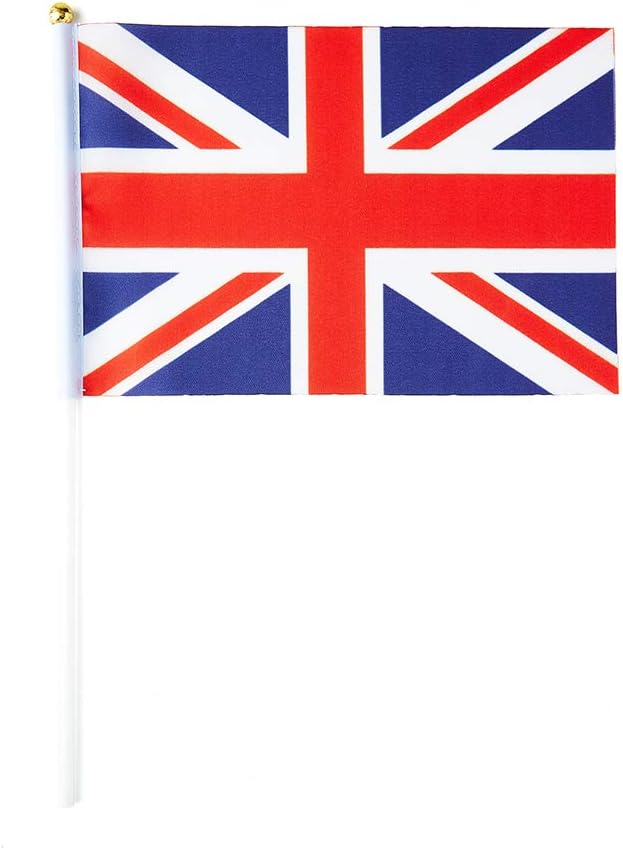 UK Flag British Flag, Small Mini Handheld UK Flags on Stick - Image 2