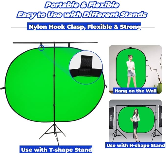 Blue Green Screen Backdrop Double Sided Collapsible Greenscreen Backdrop - Image 4