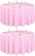 LTC LINENS 2 Pack 120 Inch Round Tablecloths Pink by LTCLINENS
