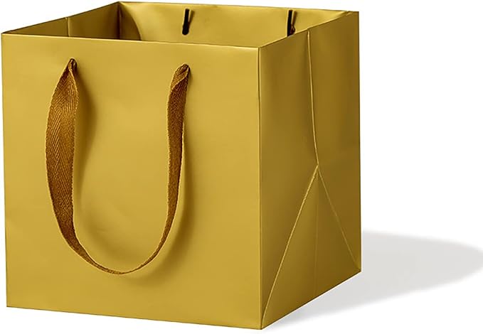 Gold Paper Gift Bag Small Square Bottom Kraft Paper Bags by L%C3%B3ngF%C3%A8ngCh%C3%A9ngXi%C3%A1ng
